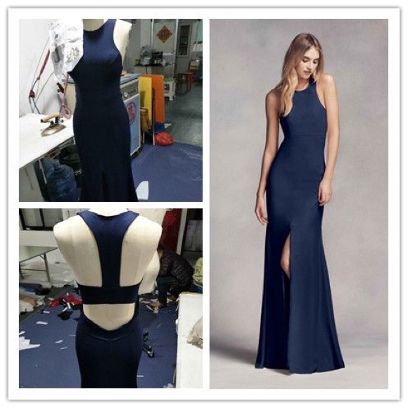 vera wang midnight blue bridesmaid dress
